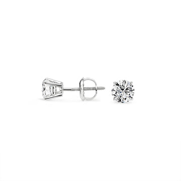 14k Gold Lab Diamond Round Stud Earrings