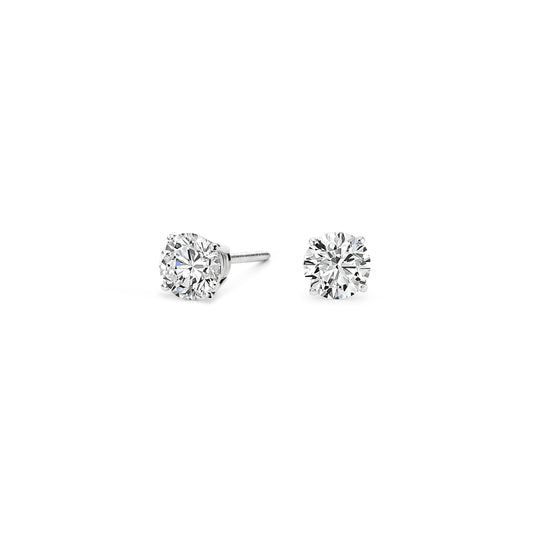 14k Gold Lab Diamond Round Stud Earrings