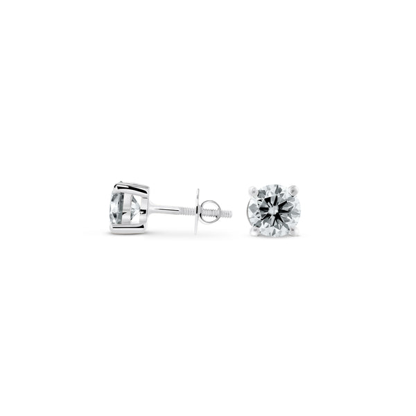 1ct Round Stud Earrings