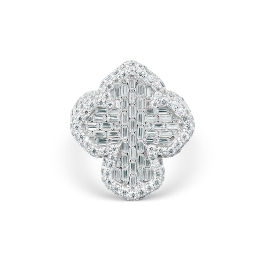 Baguette Set Cross Ring