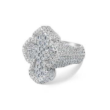 Baguette Set Cross Ring